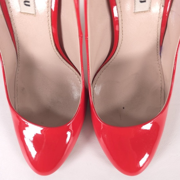 MIU MIU PATENT LEATHER ITALY🇮🇹MADE 518277 VERENICE LACCA Heels Pumps Size 38 - Picture 10 of 16